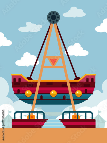 Pirate Ship Ride Illustration