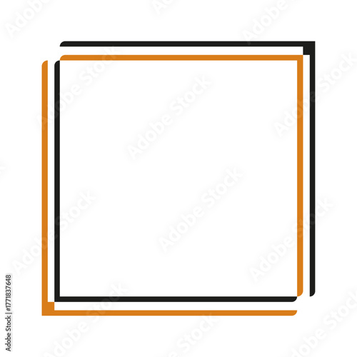 Double Black and Orange Square Frame Vector Illustration