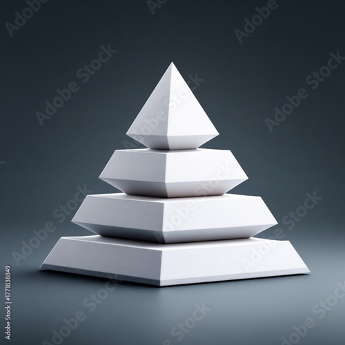 3D Geometric Pyramid with Text Space for Infographics
