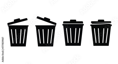 Set of trash can icons
