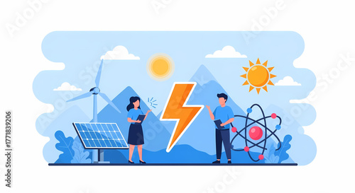 Exploring diverse power sources for a sustainable future, highlighting the advancements in renewable technology versus traditional methods and scientific breakthroughs in energy generation