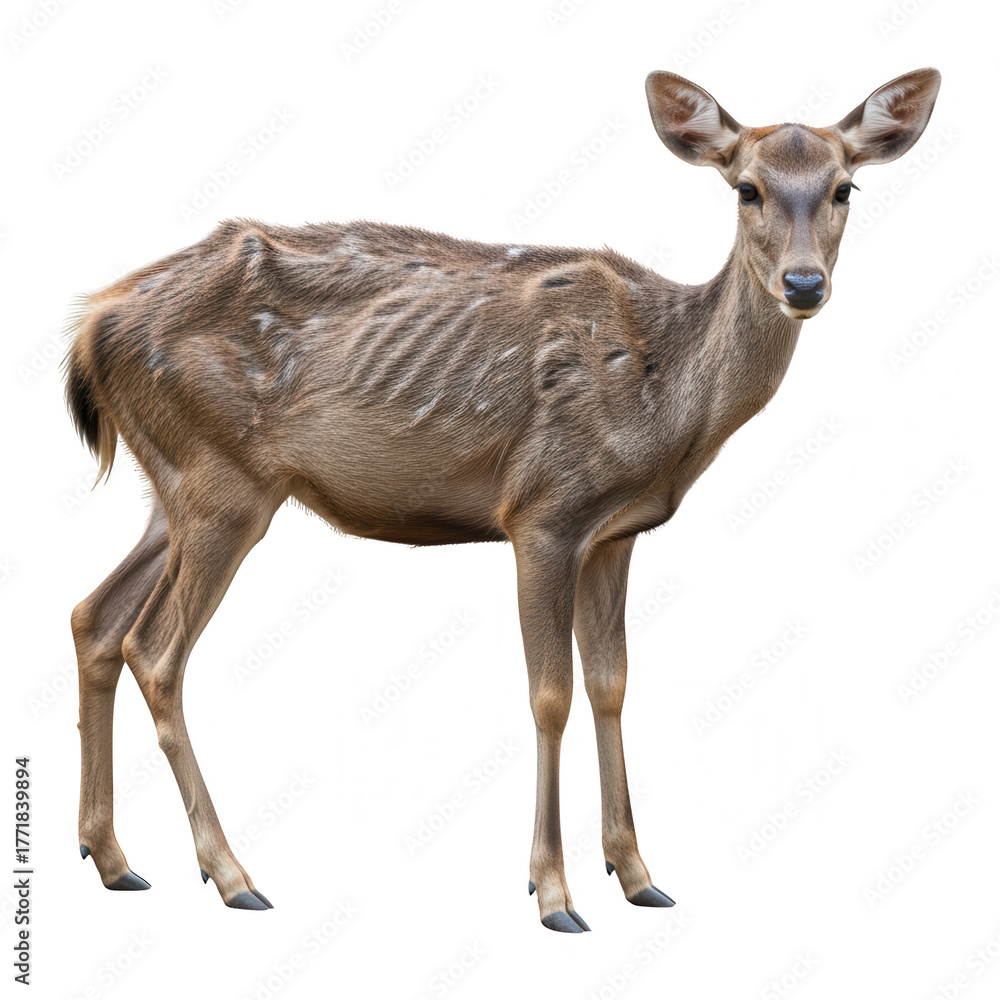 Fototapeta premium Thin Deer Isolated on White Background