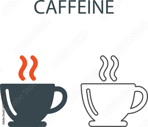 Caffeine Line art icons. Containing tobacco, alcohol, cocaine, drugs, and more. Vector solid icons collection.