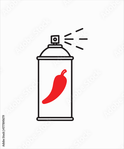 Spray can with a red chili pepper, a spicy and flavorful condiment for adding heat and zest to your dishes