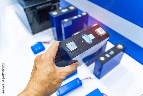 Battery lithium ion Cells pack in human hand