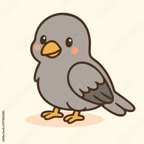 A cute vector pigeon art