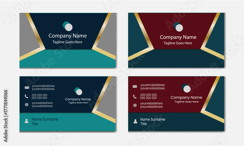 Simple design modern business card 2 sets templates. 