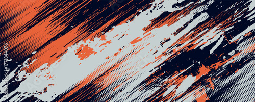 Vibrant royal blue and orange grunge textures for poster and web banner design