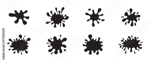 Color splash silhouette vector. Water splash icon. Liquid droplet, splash, raindrop design element. Vector illustration eps 10