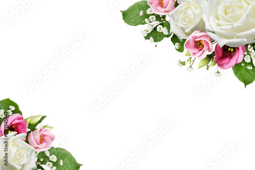 White roses, eustoma and gy...