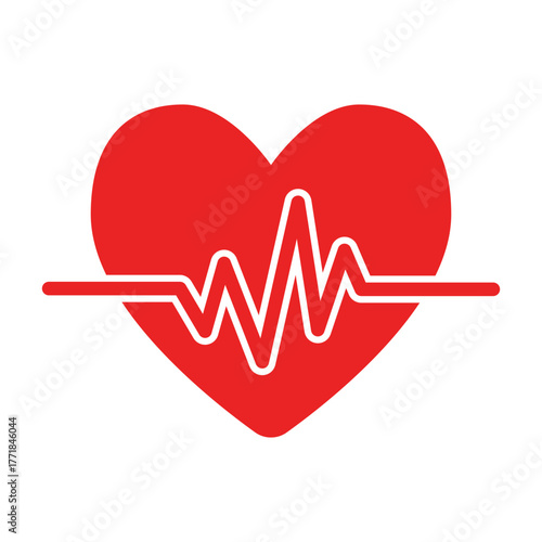Heart beat icon illustration vector
