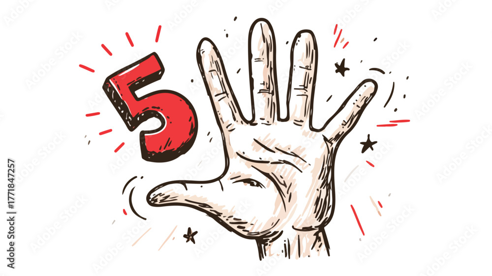 Obraz premium Cartoon Hand Giving High Five Vector Illustration for Social Media Celebrations