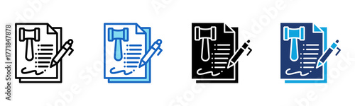 Contract Law icon Multi Style Vector Illustration