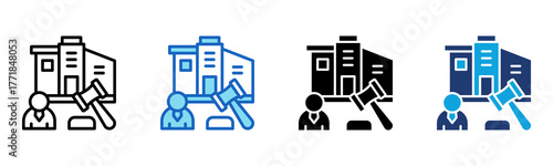 Corporate Law icon Multi Style Vector Illustration