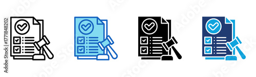 Legal Document icon Multi Style Vector Illustration