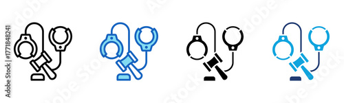 Criminal Law icon Multi Style Vector Illustration