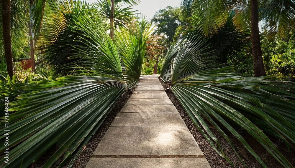 Obraz premium tropical garden path