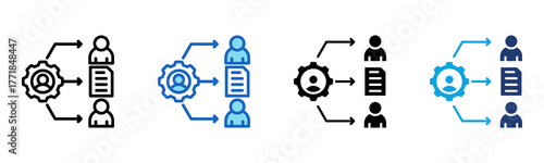 Case Management icon Multi Style Vector Illustration