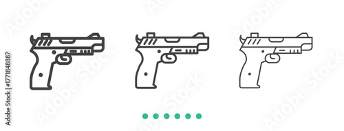 Police Firearms icon. Thin line icon vector