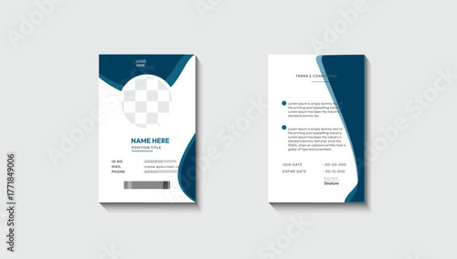 Corporate unique company id card template design 