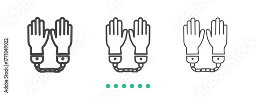 Suspect Arrested icon. Thin line icon vector