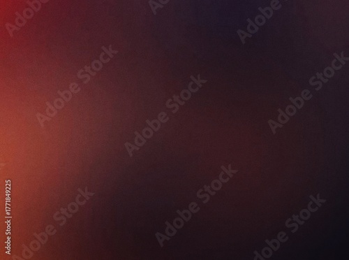 Dark abstract gradient background with red light leak and grainy noise texture Ideal for elegant wallpapers, website backdrops, presentation slides, or as a dramatic texture overlay.