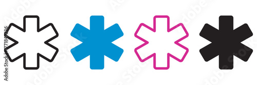 Collection of Star of Life Symbols in Different Colors and Styles