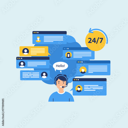 Global 24/7 Customer Support with Agent and Chat Interface