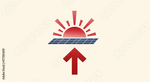 Iconic representation of solar energy generation, symbolizing sustainable power, renewable resources, and clean technology advancement for a greener future