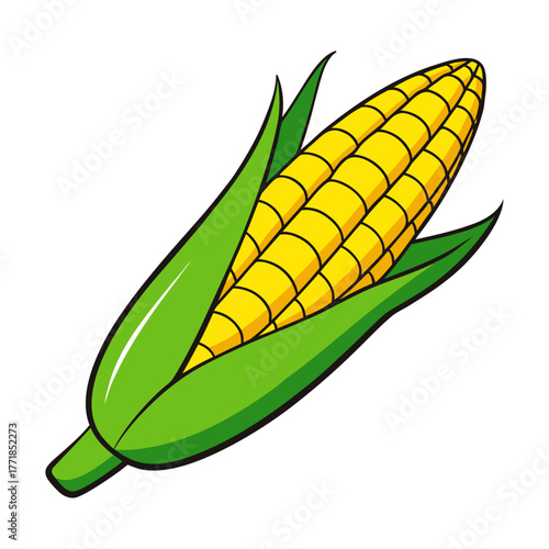 single corn cob with green husk
