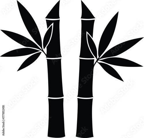 Simple bamboo stalk icon isolated graphic
