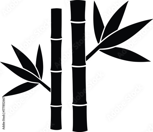 Bamboo stalk silhouette vector illustration