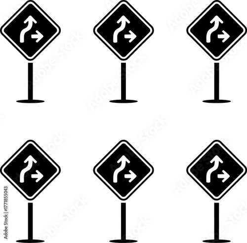 Wayfinding Signage Compass Directional Pointer for Maps and indecator Travel Applications User Interface Design