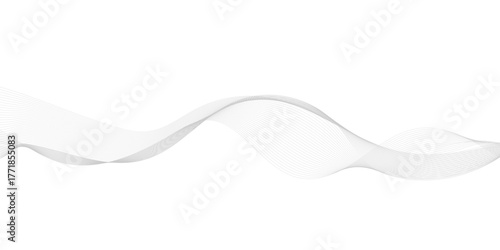 Wavy business curve lines on transparent background. Abstract ocean wave line background. Wave swirl, frequency sound wave, twisted curve lines with blend effect	