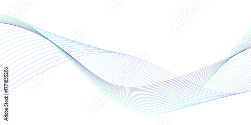 Abstract colorful blue, pink blend wave lines and technology background. Modern colorful flowing wave lines and glowing moving lines. Futuristic technology and sound wave lines background.	