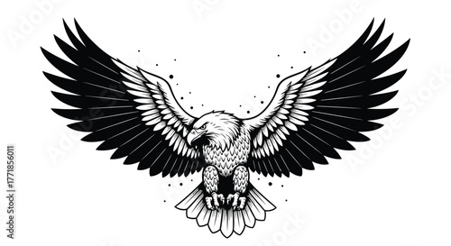 A majestic eagle spreads its wings against a starry background, symbolizing freedom and power.