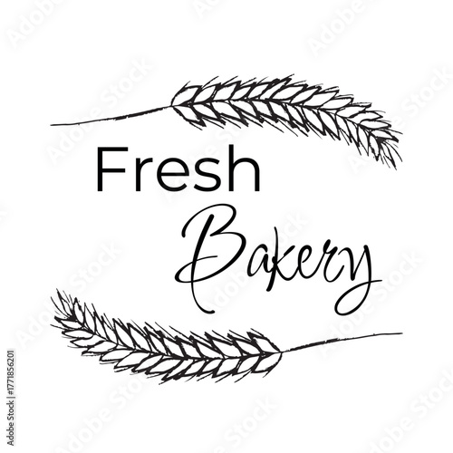 Hand drawn wheat ear for bakery logo design. Vector sketch illustration in crayon vintage style. Agriculture symbol, fresh bread, barley design.