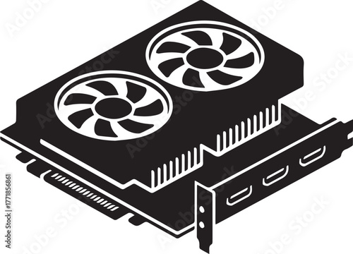 GPU graphics card hardware line icon