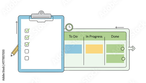 Kanban board checklist for project workflow management