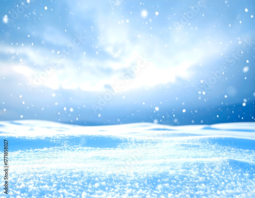 Wallpaper Mural White Snowflakes Falling Over Peaceful and Calm Frozen Landscape Torontodigital.ca