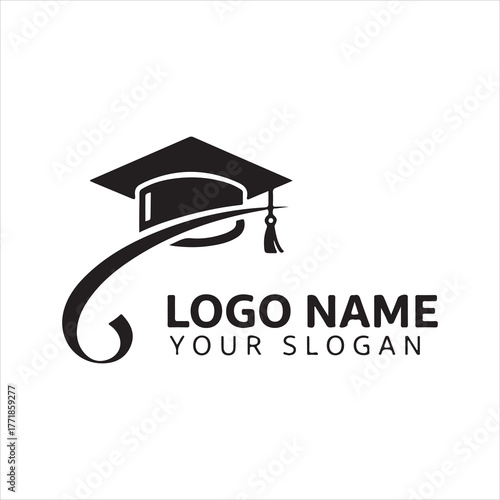 Graduation cap and diploma icon illustration