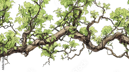 Elegant Longstemmed Woody Vine Climbing Among Trees