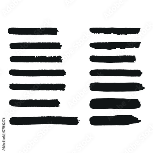 Grunge Black Brush Stroke Set – Bold Ink Texture Collection for Artistic Design, Painting, Posters, and Creative Background Elements