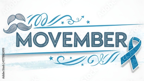 Movember typography illustration banner