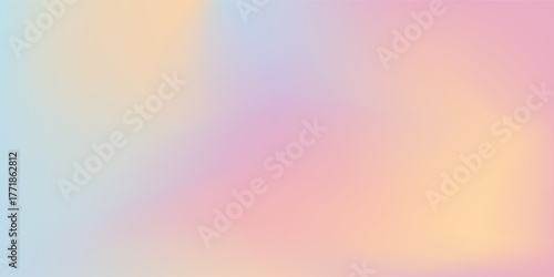 Pastel rainbow. Light blue, pink and yellow color vector banner background modern art