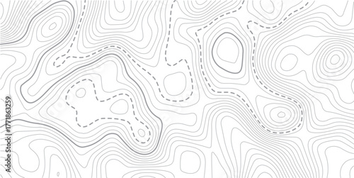 
Abstract Topographic map background with wave line. White wave paper curved reliefs abstract background. Vector illustration.Black and white lines seamless Topographic map patterns.