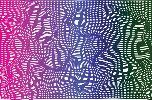 Vintage geometric floral seamless pattern with waves and circles