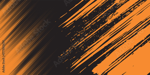 orange and black brush Car sticker wrap pattern banner abstract sporty lines black orange color combination grunge brush. modern.
