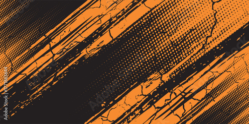 orange and black brush Car sticker wrap pattern banner abstract sporty lines black orange color combination grunge brush. modern.