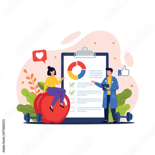 Nutritionist providing consultation on a personalized diet and wellness plan